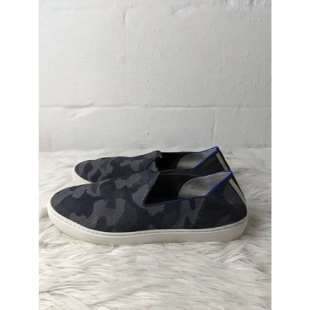 Rothy's Gray Camo Textile The‎ Original Slip On Sneakers Size 9.5 Womens Loafers